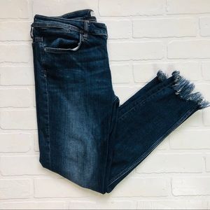 ZARA Basics Fringe Hem Cropped Jeans